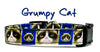 Grumpy Cat small dog or cat collar 5/8" wide adjustable handmade custom or leash Petcollarshandmade