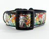 Flintstones dog collar handmade adjustable buckle collar 1" wide or leash fabric Petcollarshandmade