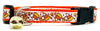 Candy Corn cat or small dog collar 1/2" wide adjustable handmade bell or leash Petcollarshandmade
