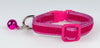 Pink Velvet cat & small dog collar 1/2" wide adjustable handmade bell leash - Furrypetbeds