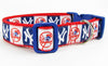NY Yankees dog collar handmade adjustable buckle collar football 1"wide or leash Petcollarshandmade