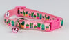 Cactus cat or small dog collar 1/2"wide adjustable handmade bell or leash Petcollarshandmade