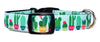 Cactus dog collar handmade adjustable buckle collar 5/8" wide or leash fabric Petcollarshandmade