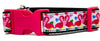 Pink Flamingo dog collar Handmade adjustable buckle 1" or 5/8" wide or leash - Furrypetbeds