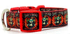 Day of the Dead dog collar handmade adjustable buckle collar 1" wide or leash - Furrypetbeds