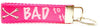 Bad To The Bone pink Key Fob Wristlet Keychain 1"wide Zipper pull Camera strap Petcollarshandmade