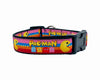 Pacman dog collar handmade adjustable buckle 1"or 5/8"wide or leash Game Pink Petcollarshandmade
