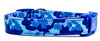 Blue Camo dog collar handmade adjustable buckle collar 5/8" wide or leash Petcollarshandmade
