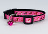 Dachshunds cat or small dog collar 1/2" wide adjustable handmade bell or leash Petcollarshandmade