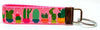 Cactus Key Fob Wristlet Keychain 1"wide Zipper pull Camera strap handmade - Furrypetbeds