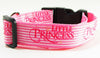 Princess Dog collar handmade adjustable buckle collar 1" wide or leash Pink $12 - Furrypetbeds