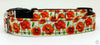 Flowers dog collar handmade adjustable buckle collar 5/8" wide or leash fabric - Furrypetbeds