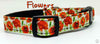 Flowers dog collar handmade adjustable buckle collar 5/8" wide or leash fabric - Furrypetbeds