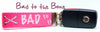 Bad To The Bone pink Key Fob Wristlet Keychain 1"wide Zipper pull Camera strap Petcollarshandmade