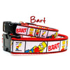 Bart Simpson dog collar handmade adjustable buckle 5/8" wide or leash TV show Petcollarshandmade