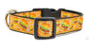 Hamburgers & Fries Dog collar handmade adjustable buckle collar 1" wide or leash - Furrypetbeds