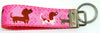 Dachshund Key Fob Wristlet Keychain 1"wide Zipper pull Camera strap handmade - Furrypetbeds