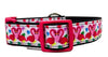 Pink Flamingo dog collar Handmade adjustable buckle 1" or 5/8" wide or leash - Furrypetbeds