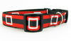 Christmas dog collar Santas belt handmade adjustable buckle collar 1"wide - Furrypetbeds