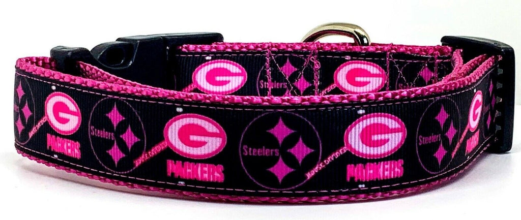 Pittsburgh Steelers Pink Female Dog Sports Dog Collar With 