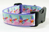 Butterflies dog collar,handmade, adjustable,buckle collar,1" wide, leash - Furrypetbeds