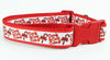 Candy Cane dog collar handmade adjustable buckle collar 1"wide or leash Xmas Petcollarshandmade