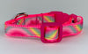Rainbow cat & small dog collar 1/2" wide adjustable buckle handmade bell leash - Furrypetbeds
