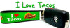 I Love Tacos Key Fob Wristlet Keychain 1"wide Zipper pull Camera strap handmade - Furrypetbeds