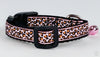 Animal Print cat or small dog collar 1/2" wide adjustable handmade bell or leash Petcollarshandmade