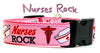 Nurses Rock dog collar handmade adjustable buckle collar 1" wide or leash - Furrypetbeds