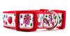 Christmas Candy dog collar handmade adjustable buckle 1" wide or leash Petcollarshandmade