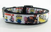Minions dog collar handmade adjustable buckle collar 1" wide or leash fabric - Furrypetbeds
