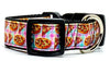 Pizza Party dog collar handmade adjustable buckle collar 1"wide or leash - Furrypetbeds