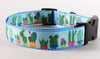 Cactus dog collar handmade adjustable buckle collar 1" or 5/8" wide or leash Petcollarshandmade