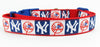 NY Yankees dog collar handmade adjustable buckle collar football 1"wide or leash Petcollarshandmade