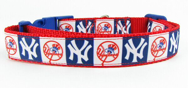 NY Yankees dog collar handmade adjustable buckle collar football 1wid