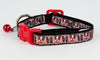 Boston Terrier cat or small dog collar 1/2" wide adjustable handmade bell leash - Furrypetbeds