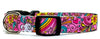 Flowers/Rainbow dog collar handmade adjustable buckle collar 5/8" wide narrow Petcollarshandmade - Furrypetbeds
