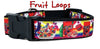 Fruit Loops dog collar handmade adjustable buckle collar 1" wide or leash - Furrypetbeds