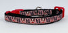 Boston Terrier cat or small dog collar 1/2" wide adjustable handmade bell leash - Furrypetbeds