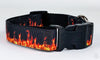 Flames dog collar Handmade adjustable buckle collar 1"wide or leash Motorcycle Petcollarshandmade