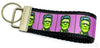 Frankenstein Key Fob Wristlet Keychain 1 1/4"wide Zipper pull Camera strap - Furrypetbeds