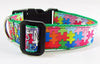 Autism Awareness dog collar handmade adjustable buckle 1 or 5/8" wide or leash Petcollarshandmade