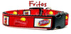 Fritos Dog collar handmade adjustable buckle collar 5/8" wide leash fabric - Furrypetbeds