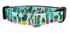 Cactus dog collar handmade adjustable buckle collar 5/8" wide or leash fabric Petcollarshandmade