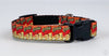 Cheetos dog collar handmade adjustable buckle collar 5/8" wide or leash fabric Petcollarshandmade