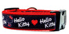 Hello Kitty dog collar, handmade adjustable, buckle collar 1" wide or leash