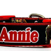 Annie dog collar handmade adjustable buckle collar 1"wide or leash movie