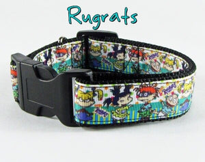 Rugrats dog collar handmade adjustable buckle collar 1" wide or leash Petcollarshandmade