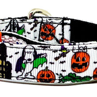 Snoopy Halloween dog collar adjustable buckle collar 5/8" wide or leash